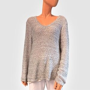 APT 9 Loose Knit V Neck Lined Sequin Sweater